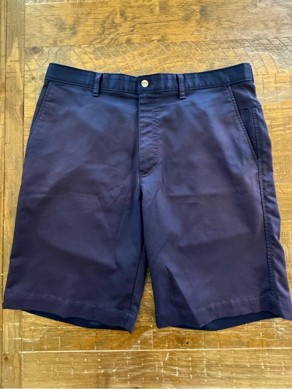 Callaway Men's Navy Flat Front Performance Shorts - waist 36